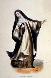 Religioso maronita. Gravação de um álbum sobre ordens religiosas, Paris