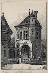 Casa renascentista - gravura de 1889 em "Histoire de l