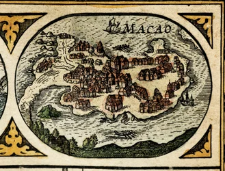 Representação de Macau, detalhe no Le Theatre du monde