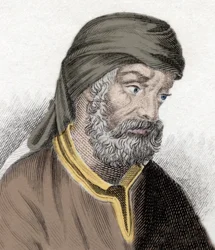 Representação de Quintus Septimus Florens Tertullianus conhecido como Tertuliano (ca. 150/160- ca. 230/240) teólogo e pai da Igreja. Gravura do século XIX.