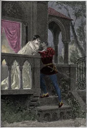 Representação da ópera "Romeo et Juliette", de Hector Berlioz, na Ópera de Paris. Gravação a partir de 1888.