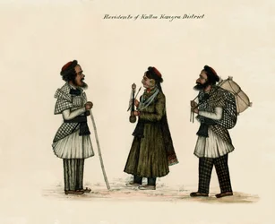  Residentes do distrito de Kulloo Kangra , 1850 cerca de
