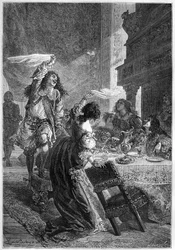 Festa da Restauração - O Rei Carlos II (1630-1685) com Lady Castlemaine (BARBARA VILLIERS, condessa de Castlemaine, duquesa de CLEVELAND, senhora de Carlos II) - Carlos II celebra a sua adesão ao trono de Inglaterra em 1660 com a sua amante, Lad