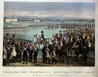 Revisão das milícias italianas e polacas de Napoleão no Campo de Montechiaro, 10 de junho
