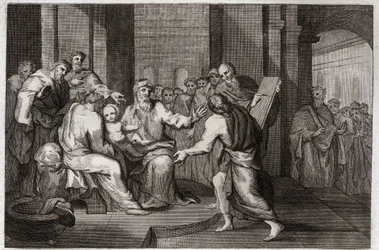 Bíblia de Royaumont, Novo Testamento: Circuncisão de Jesus Cristo. Ilustração de 1811.