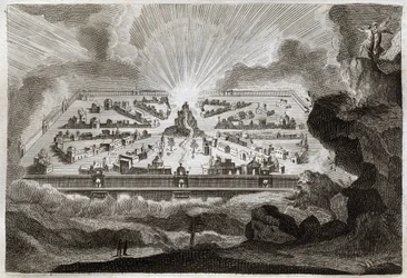 Bíblia de Royaumont, Novo Testamento: Nova Jerusalém. O Anjo mostra São João, a Nova Jerusalém. Ilustração de 1811.