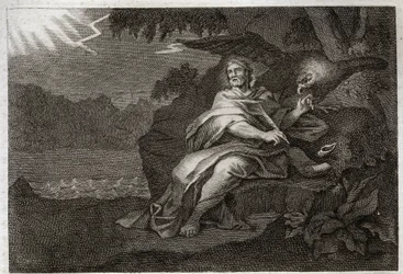 Bíblia de Royaumont, Novo Testamento: O evangelista São João com a águia. Ilustração de 1811.