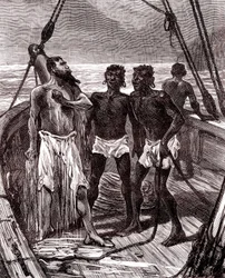 Transporte de borracha no rio Maroni, Guiana