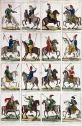 Cavaleiros de braço russos - gravura
