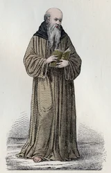 SAINT BONAVENTURE (1221-1274) Cardeal, teólogo e filósofo franciscano italiano - Retrato de São Boaventura (Giovanni da Fidanza ou Bonaventura de Bagnorea, cerca de 1220-1274), teólogo, doutor da Igreja (Doutor Seráfico). Gravura dos 19