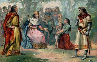São Luís (1214-1270), rei da França, fazendo justiça sob o carvalho de Vincennes.