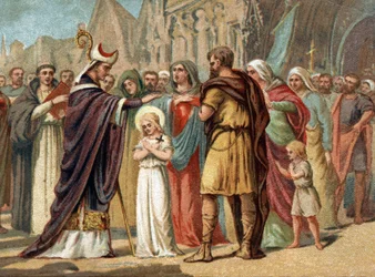 Sainte Genevieve (422-502), santa padroeira de Paris com Saint Germain d