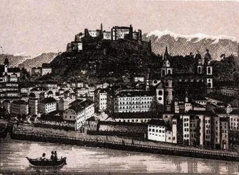 Salzkammergut Region, Austria: salzburg von kapuzinergarten. in "The world illustrates 168 views" Undated (final do século XIX)