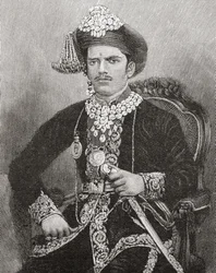 Sayajirao Gaekwad III, 17 anos, marajá do Estado de Baroda, Índia (gravura)