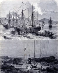 Procure por galeões espanhóis naufragados na Baía de Vigo em 1702. Século XIX