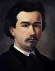 Auto-retrato de Clément Ader (1841-1925), engenheiro e inventor francês, "Père de l