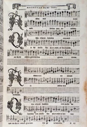 Página de música do Magnificat de Giovanni Animuccia