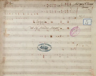 Página de música da sinfonia de Don Giovanni, ópera de Mozart (1812)