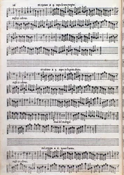 Página de música de tratado sobre ornamentação de Girolamo della Casa