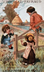 Jogo de baloiço, publicidade de chocolate Payraud