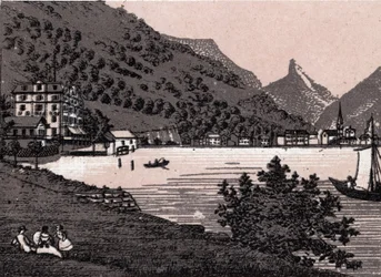 Suíça: vista da cidade de Fluelen. em "O mundo ilustra 168 vistas" Sem data (final do século XIX)
