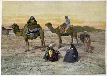 Tekes (nómadas russos) e seus camelos, finais do século XIX