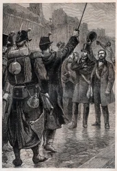 A prisão de Victor Schoelcher (1804-93) na Barricada de Saint Antoine, 4 de Dezembro de 1851 - A prisão de Victor Schoelcher (1804-93) em 4 de Dezembro de 1851 - Durante a insurreição provocada pelo golpe de estado de Louis Bonaparte (futu