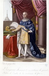 O Imperador austríaco Francisco 1 (1768-1835) com o traje do Grão-Mestre da Ordem da Coroa de Ferro.