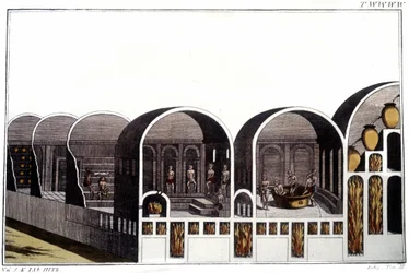 As Termas de Caracalla em Roma. Gravura do início do século XIX.