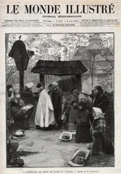A Bênção dos Ovos de Páscoa na Galiza (Pequena Rússia) - gravura em "O Mundo Ilustrado" de 1895