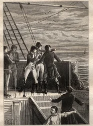 A Expedição às Terras do Sul (1800-1803) por Nicolas Baudin (1754-1803): marinheiros da New Holland (Austrália) relatam um véu no horizonte - ilustração retirada de "Os Grandes Marinheiros do Século 18".