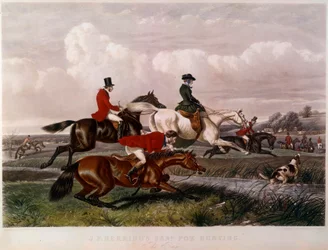 The Fox Hunt Engraving by John Frederick Herring (1795-1865) (ec.engl.) Colecção Privada do século XIX