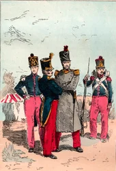 A Armee francesa sob o reinado de Louis Philippe de 1830 a 1848 - Linha - Gravura de 1882 em "Histoire de dix ans: 1830-1840" Louis-Blanc (1811-1882)