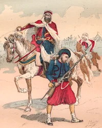 A Armee francesa sob o Reino de Louis Philippe de 1830 a 1848 - Zouave e Spahi - Gravura de 1882 em "Histoire de dix ans: 1830-1840" Louis-Blanc (1811-1882)