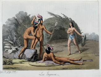 Os Guijanas, índios do Paraguai. Em "O traje antigo e moderno".