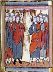 A Ascensão Miniatura tirada de "Liber Psalmorum um um calendário" ou "Psaltier à l