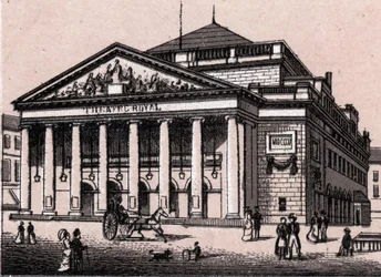 O Teatro Real em Bruxelas, Bélgica, em "O mundo ilustra 168 vistas" Sem data (final do século XIX)
