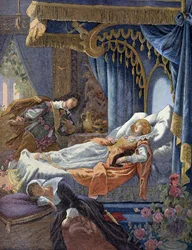 A Bela Adormecida de Perrault. A cromolitografia do século XIX.