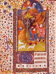 O anúncio aos pastores Miniatura do Livro de Horas de Isabella de Castela conhecida como Isabella Iere the Catholic (1451-1504) Sevilha do século XV, Biblioteca Colombina