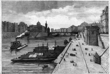 O passeio de maçã no cais da Prefeitura de Paris em 1883