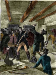 A prisão dos conspiradores da Rua Cato (gravura) - "Os conspiradores da Rua Cato..." (Conspiração da Rua Cato)
