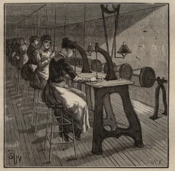 A arte do lapidário: facetar e polir o diamante. Gravura de 1885 em "Les arts et metiers illustres" de Adolphe BITARD.