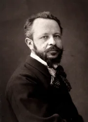 O artista James-Alexandra Walker fotografado por ocasião do Salão de Paris de 1881