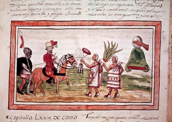 A conquista do México pelo conquistador espanhol Hernando Cortes (Hernan ou Fernando Cortes ou Cortez)