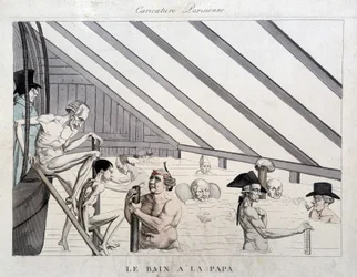 O banho do papá: caricatura nas piscinas de Paris