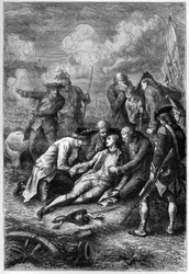 A morte de James Wolfe (1727-1759) nas planícies de Abraão, Quebec