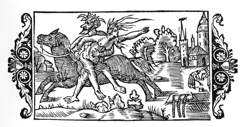 O diabo com uma bruxa - in "Historia de Gentibus Septentrionalibus" de Olaus Magnus, Roma 1555