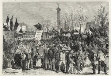 A feira do presunto na Boulevard Bourdon em Paris (Place de la Bastille) - 1868 -