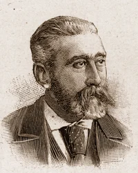 Os membros da Academia Francaise em 1895: retrato de José Maria (Jose-Maria) de Heredia (1842-1905), poeta francês.