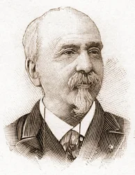 Os membros da Academia Francaise em 1895: retrato de Victor Cherbuliez (1829-1899), romancista, dramaturgo, ensaísta, crítico literário francês.